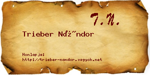 Trieber Nándor névjegykártya